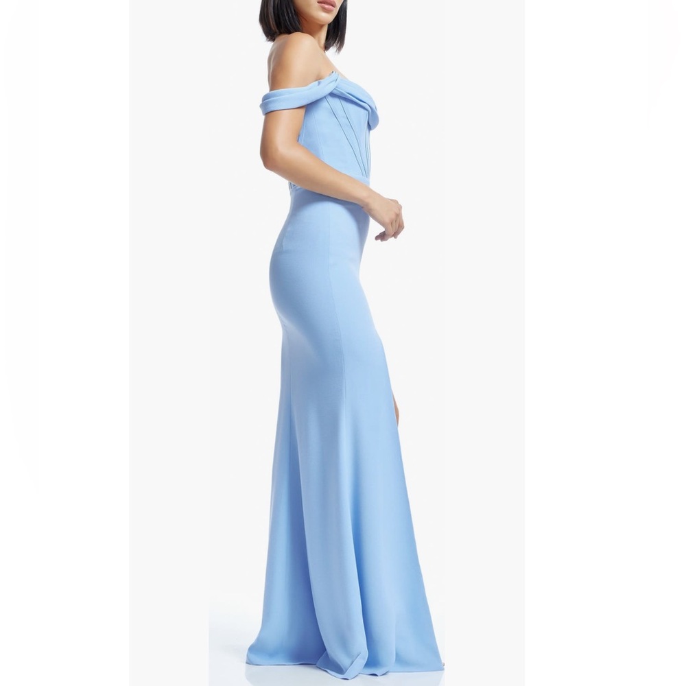 Dress the Population Light Blue Off-Shoulder Maxi Dress - Picture 3 of 7
